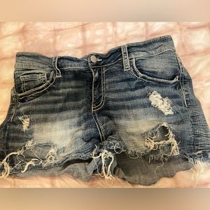 Day Trip- Distressed Jean Shorts. Size 32